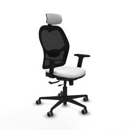 PIQUERAS Y CRESPO Silla de oficina Jorquera con mecanismo Sincro/Traslack, Blanco y Negro