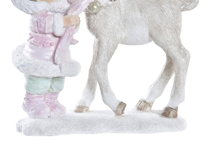 DKD Home Decor Figura de Resina Rosa y Blanco 12x6x13 cm
