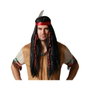 Atosa Peluca Guerrero Tribal con Trenzas y Pluma para Disfraz y Eventos Temáticos 160 gr
