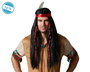 Peluca Guerrero Tribal con Trenzas y Pluma para Disfraz y Eventos Temáticos 160 gr