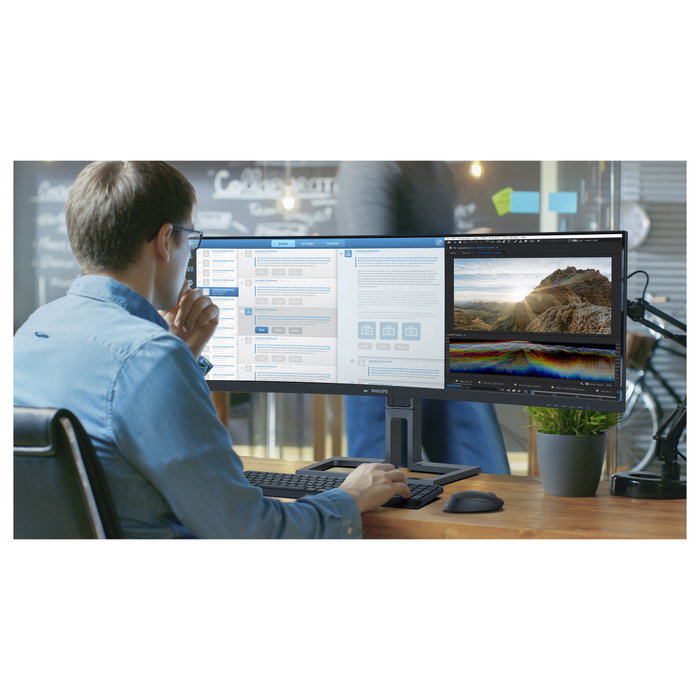 Philips Monitor Profesional Curvo 45B1U6900C 44.5 pulg. Dual QHD