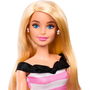 Barbie Muñeca 65 Aniversario Hth66 Mattel Vestido Rayas Rosas Blancas Lazo Negro Pendientes Perlas Tacones