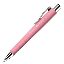 Faber Castell Bolígrafo Poly Ball Colours XB Tinta Azul Recargable Rosa Fabricado con 64% de Plástico Reciclado