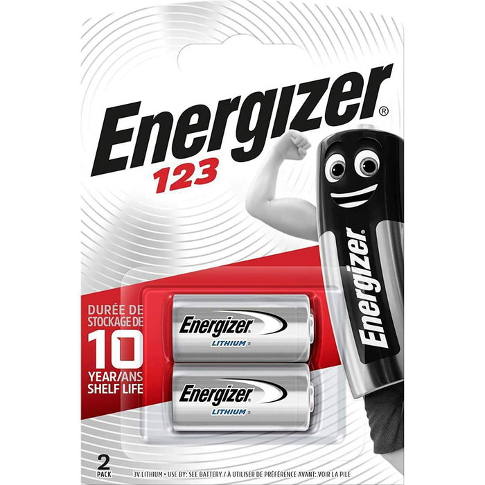 Energizer Pila de Litio Foto CR123 3V Blíster de 2 Unidades
