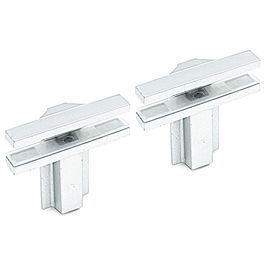 HERRAJES ALK RAL9006 Juego 2 Soportes Para Estante Fijación Directa Aluminio