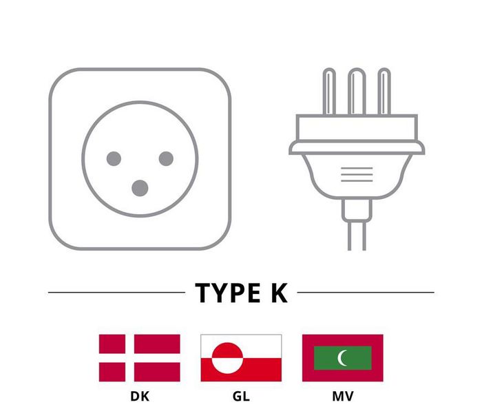 Goobay Mains Connection Cable Denmark, 2 m, Black Goobay Mains Connection Cable Denmark, 2 m, Black