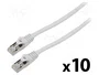 Lanberg Pack de 10 Patchcord Cat.6 F/UTP 3m Gris Fluke Passed