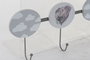 DKD Home Decor Perchero Pared Baby Gris Madera y Metal 5 x 40 x 17 cm (6 Unidades)