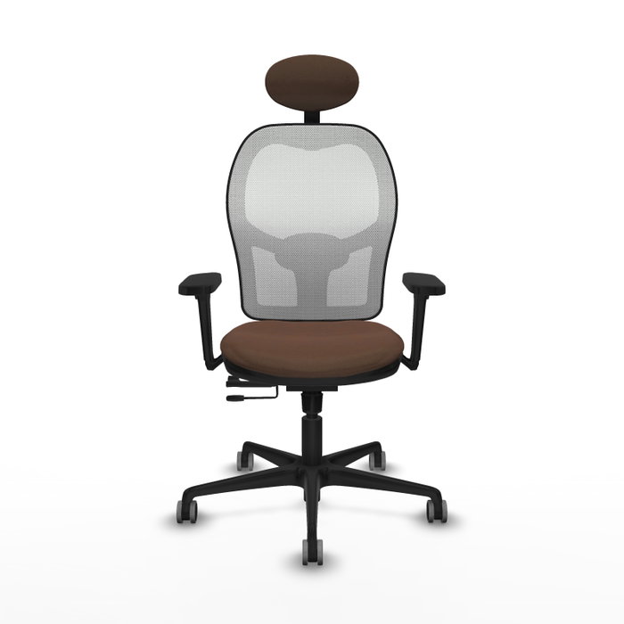 PIQUERAS Y CRESPO Silla de oficina Jorquera con mecanismo Sincro/Traslack, Marrón y Blanco PIQUERAS Y CRESPO Silla de oficina Jorquera con mecanismo Sincro/Traslack, Marrón y Blanco