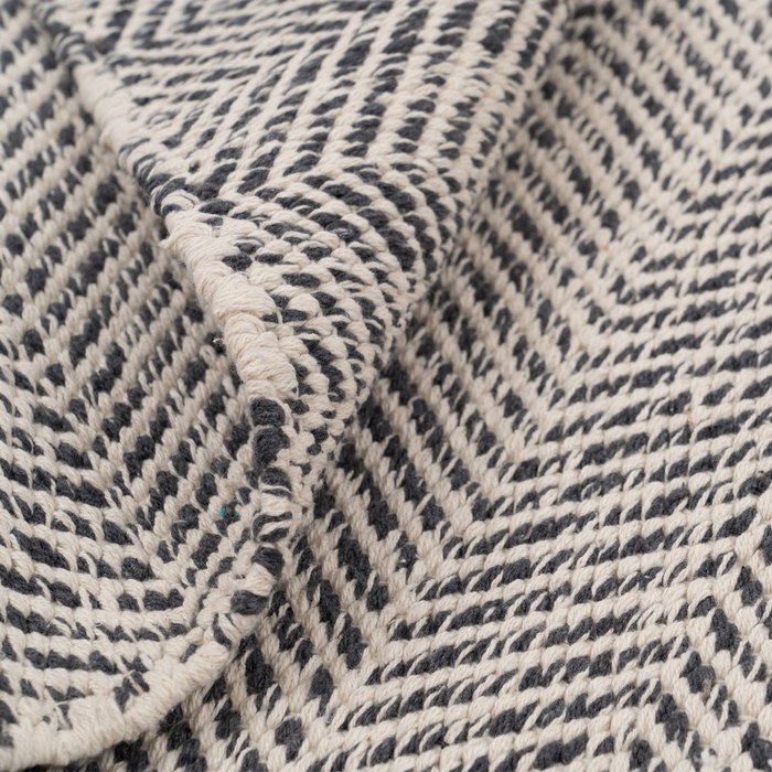 Alfombra Gris Poliester-Algodón 80 X 150 cm