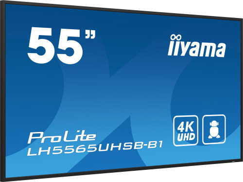 Iiyama LH5565UHSB-B1 - Monitor Digital Signage 55" 4K UHD IPS, 800 cd/m², 24/7, Android 11, 2xHDMI, DP, USB, Wi-Fi, LAN, VESA 400x400 Iiyama LH5565UHSB-B1 - Monitor Digital Signage 55" 4K UHD IPS, 800 cd/m², 24/7, Android 11, 2xHDMI, DP, USB, Wi-Fi, LAN, VESA 400x400