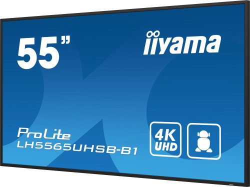 Iiyama LH5565UHSB-B1 - Monitor Digital Signage 55" 4K UHD IPS, 800 cd/m², 24/7, Android 11, 2xHDMI, DP, USB, Wi-Fi, LAN, VESA 400x400 Iiyama LH5565UHSB-B1 - Monitor Digital Signage 55" 4K UHD IPS, 800 cd/m², 24/7, Android 11, 2xHDMI, DP, USB, Wi-Fi, LAN, VESA 400x400