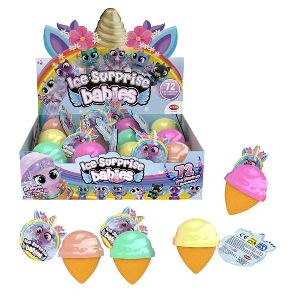 Bizak Mini Unicornios Ice Surprise Babies con Mini Cono 5cm Cambian de Color Brillantes Oscuridad Modelos Surtidos Juguete Español para Niños 3+ Años