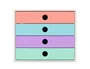Exacompta Filibox Candy Tidy Fichero de 4 cajones colores surtidos