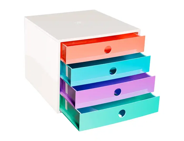 Exacompta Filibox Candy Tidy Fichero de 4 cajones colores surtidos