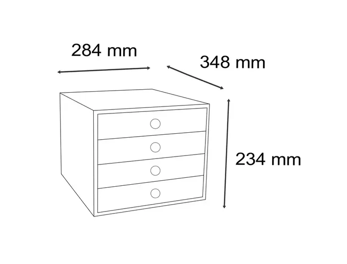 Exacompta Filibox Candy Tidy Fichero de 4 cajones colores surtidos