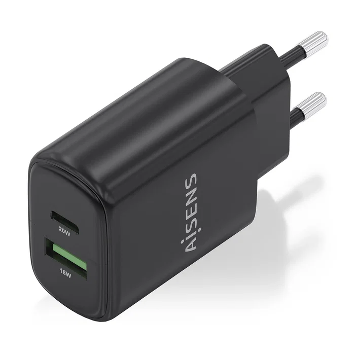AISENS Cargador GaN 20W con USB-C PD3.0 y USB-A QC3.0, Negro AISENS Cargador GaN 20W con USB-C PD3.0 y USB-A QC3.0, Negro