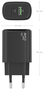 Aisens Cargador GaN 20W con USB-C PD 3.0 y USB-A QC 3.0 - Negro