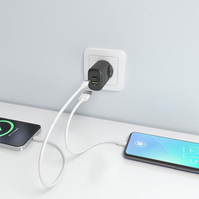Aisens Cargador GaN 20W con USB-C PD 3.0 y USB-A QC 3.0 - Negro Aisens Cargador GaN 20W con USB-C PD 3.0 y USB-A QC 3.0 - Negro