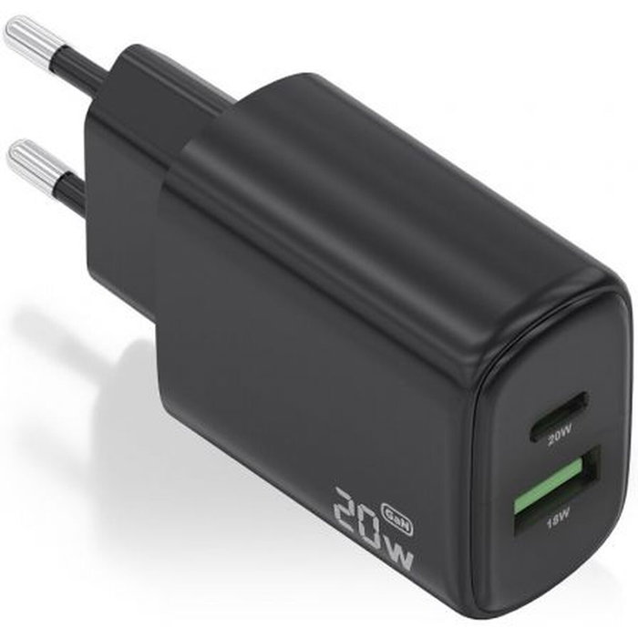 Aisens Cargador GaN 20W con USB-C PD 3.0 y USB-A QC 3.0 - Negro Aisens Cargador GaN 20W con USB-C PD 3.0 y USB-A QC 3.0 - Negro