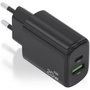 Aisens Cargador GaN 20W con USB-C PD 3.0 y USB-A QC 3.0 - Negro