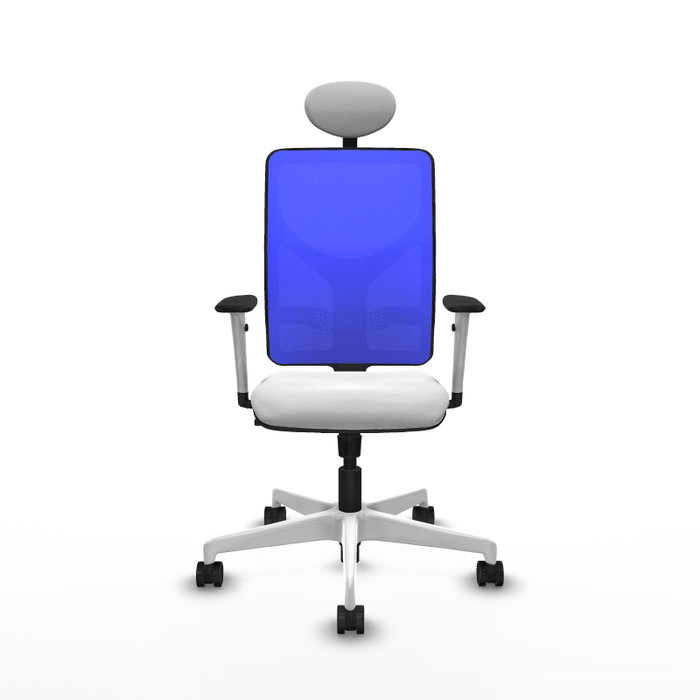 PIQUERAS Y CRESPO Silla de oficina Motilla con mecanismo Sincro, Blanco y Azul PIQUERAS Y CRESPO Silla de oficina Motilla con mecanismo Sincro, Blanco y Azul