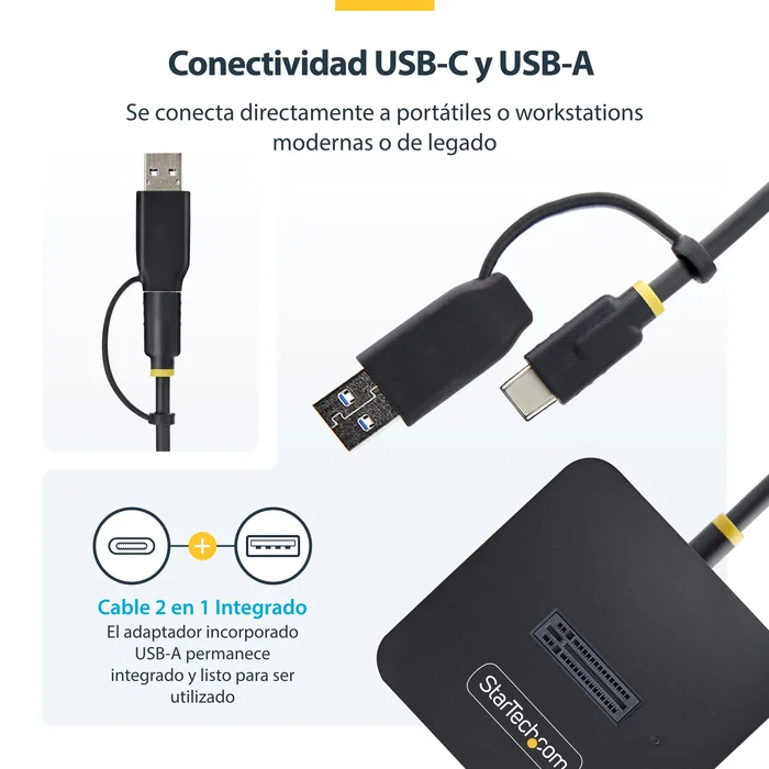 StarTech.com 1USB3-NVME-DOCK Dock adaptador USB-C/USB-A a M.2 NVMe Negro