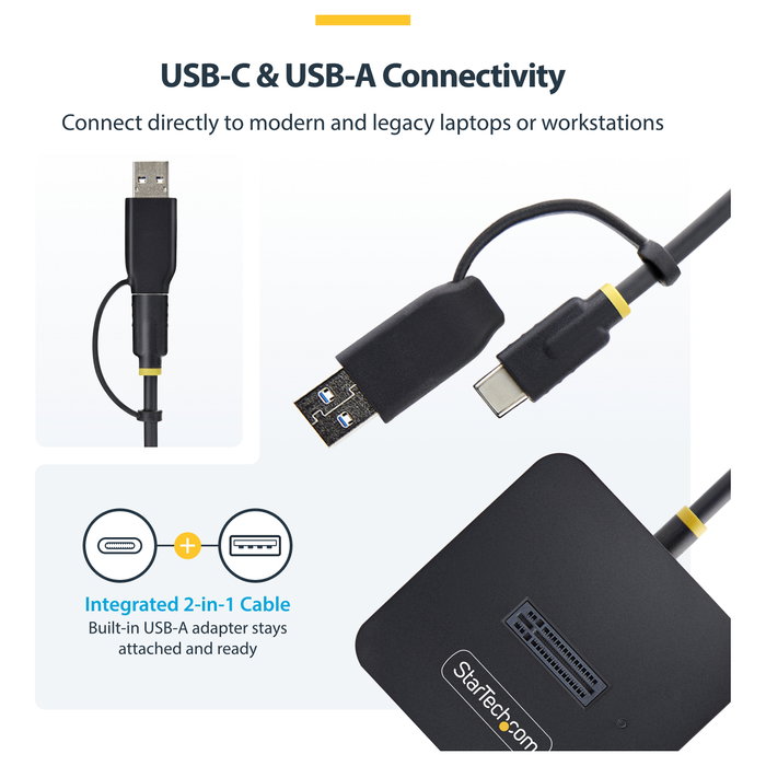 StarTech.com 1USB3-NVME-DOCK Dock adaptador USB-C/USB-A a M.2 NVMe Negro StarTech.com 1USB3-NVME-DOCK Dock adaptador USB-C/USB-A a M.2 NVMe Negro