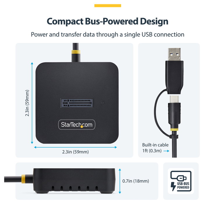 StarTech.com 1USB3-NVME-DOCK Dock adaptador USB-C/USB-A a M.2 NVMe Negro StarTech.com 1USB3-NVME-DOCK Dock adaptador USB-C/USB-A a M.2 NVMe Negro