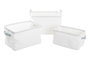 DKD Home Decor Set de 3 Cestas Algodón y Poliéster 35x25x22 cm