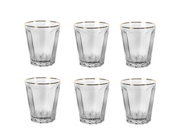 DKD Home Decor Set de 6 Vasos de Cristal con Relieve 350ml
