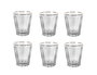 DKD Home Decor Set de 6 Vasos de Cristal con Relieve 350ml