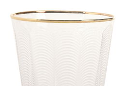 DKD Home Decor Vaso Glam de Cristal Transparente y Dorado, 350 ml, Set de 6 Piezas, Dimensiones 9 x 9 x 10.5 cm