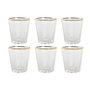 DKD Home Decor Set de 6 Vasos de Cristal con Relieve 350ml