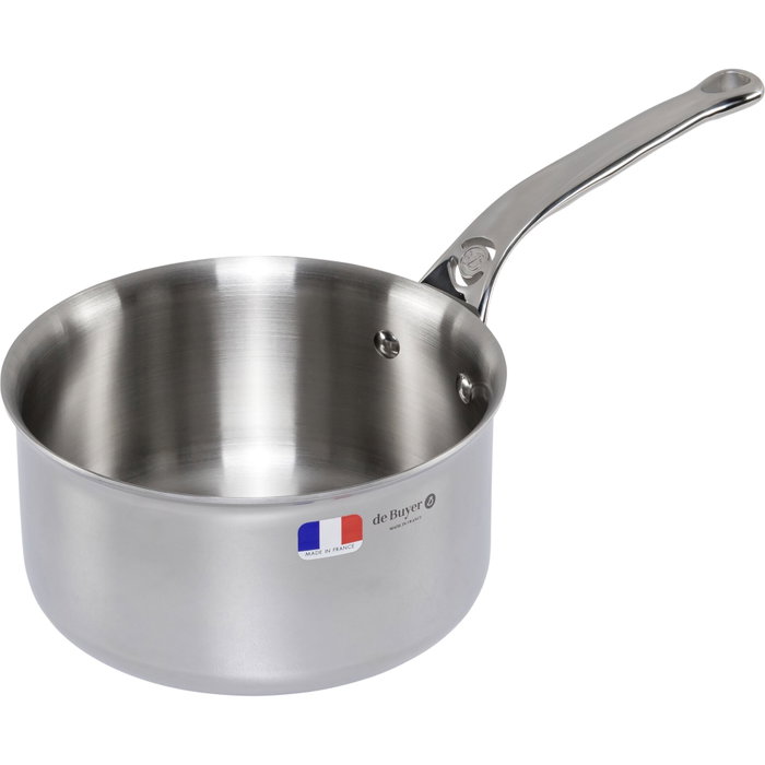 De Buyer Affinity Casserole de acero inoxidable con tapa 18 cm