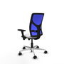 PIQUERAS Y CRESPO Silla de oficina Motilla con mecanismo Sincro/Traslack, Azul y Blanco