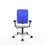 PIQUERAS Y CRESPO Silla de oficina Motilla con mecanismo Sincro/Traslack, Azul y Blanco