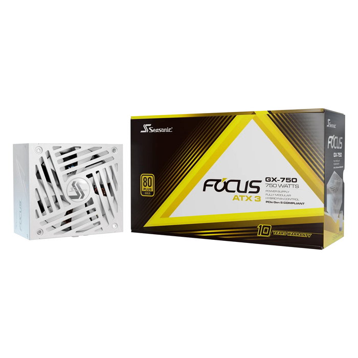 Seasonic FOCUS-GX-750-V4-WHITE ATX 3.1 80+ Gold Fuente de Alimentación Blanca 750W Modular Seasonic FOCUS-GX-750-V4-WHITE ATX 3.1 80+ Gold Fuente de Alimentación Blanca 750W Modular