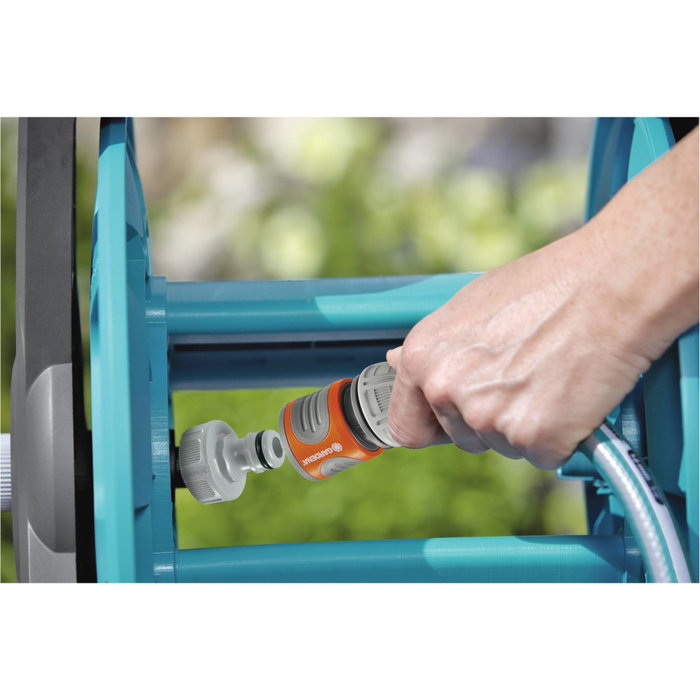 GARDENA Enrollador de manguera Classic 50 Gris/Turquesa