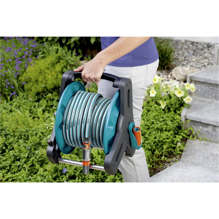 GARDENA Enrollador de manguera Classic 50 Gris/Turquesa
