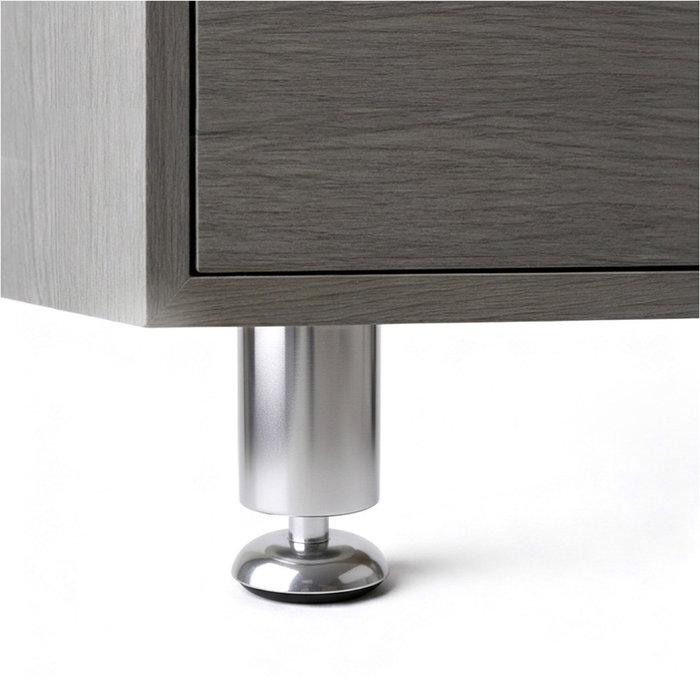 Rei Modelo 413 Pata de Aluminio Regulable, Acabado Cromo Brillante, Ø50 x 100/105 mm
