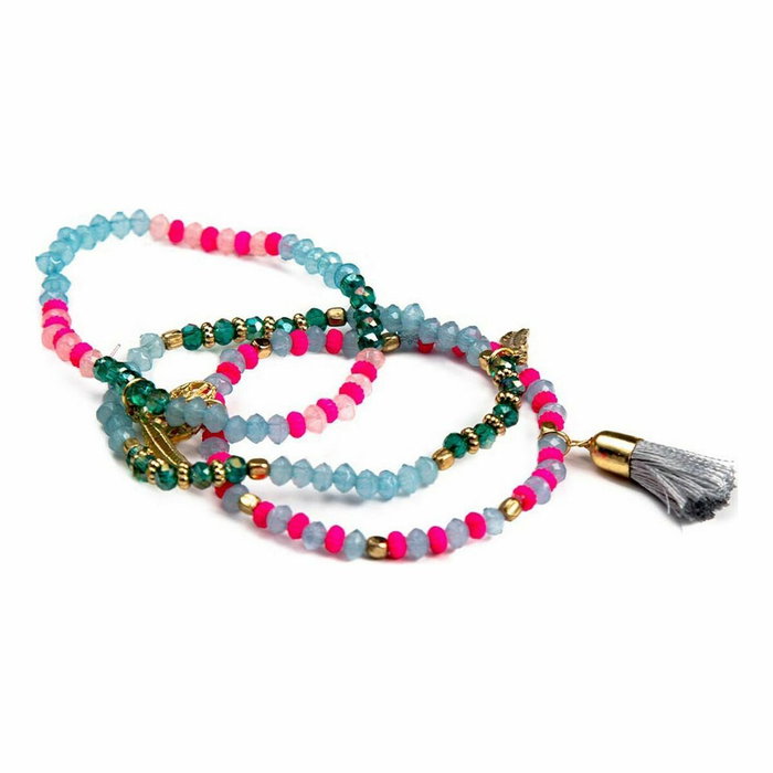 Inca Pulsera triple de bolitas de colores con abalorios