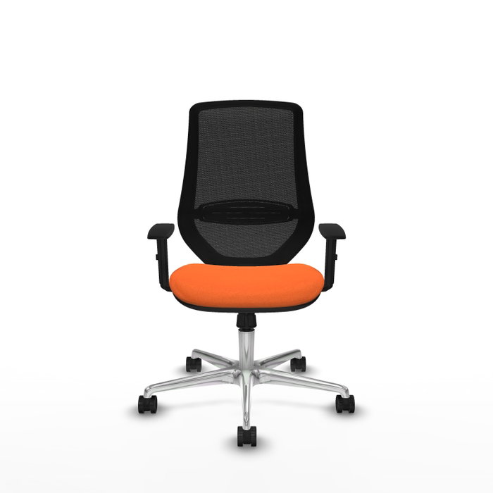 PIQUERAS Y CRESPO Silla de oficina Mardos con mecanismo Sincro, Tela Naranja y Malla Negro PIQUERAS Y CRESPO Silla de oficina Mardos con mecanismo Sincro, Tela Naranja y Malla Negro