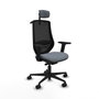 PIQUERAS Y CRESPO Silla de oficina Mardos con mecanismo Sincro/Traslack, Gris y Negro