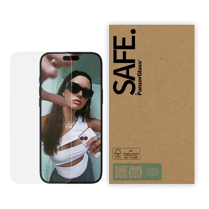 PanzerGlass SAFE Protector de Pantalla de Vidrio Templado Ultra-Wide Fit para iPhone 17 Pro Max y iPhone 16 Pro Max, Pack de 10 Unidades