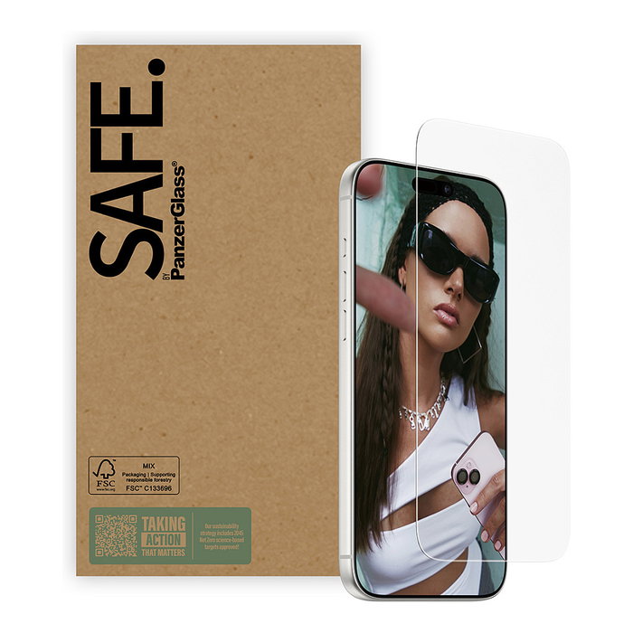 PanzerGlass SAFE Protector de Pantalla de Vidrio Templado Ultra-Wide Fit para iPhone 17 Pro Max y iPhone 16 Pro Max, Pack de 10 Unidades