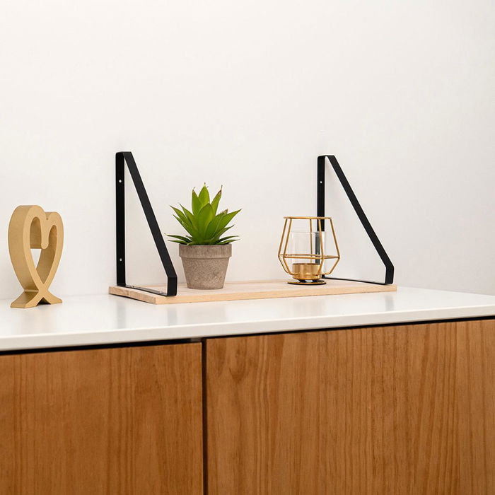 Estantería de Pared Acero y Pino Moa Vinthera 40x18x20 cm