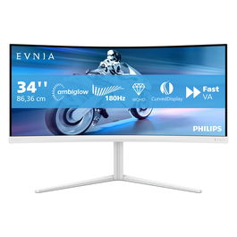 Philips Monitor Curvo 34M2C5501A 34 Pulgadas WQHD 1ms 180Hz VA 2xHDMI DP USB Blanco