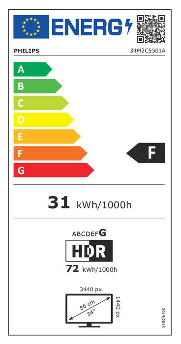 Philips Monitor Curvo 34M2C5501A 34 Pulgadas WQHD 1ms 180Hz VA 2xHDMI DP USB Blanco