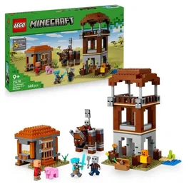 LEGO 21278 Minecraft El Puesto de Avanzada de los Saqueadores y el Devastador, Juego de Construcción de 665 Piezas para Niños de 9 Años